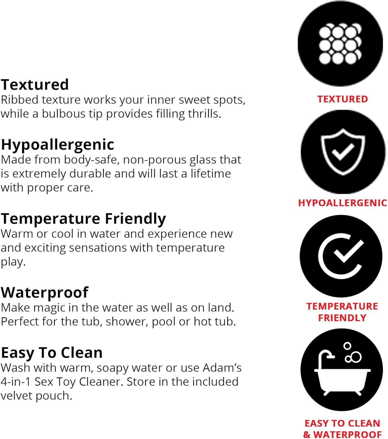 imageAdam ampamp Eve Cool Curve Jelly Dildo Realistic Curved Dildo with Suction Cup Base Soft and Flexible PVC for G Spot or P Spot Stimulation Strap On Harness Compatible 8 Inch Total Length Adult ToyGlass Fairy Wand