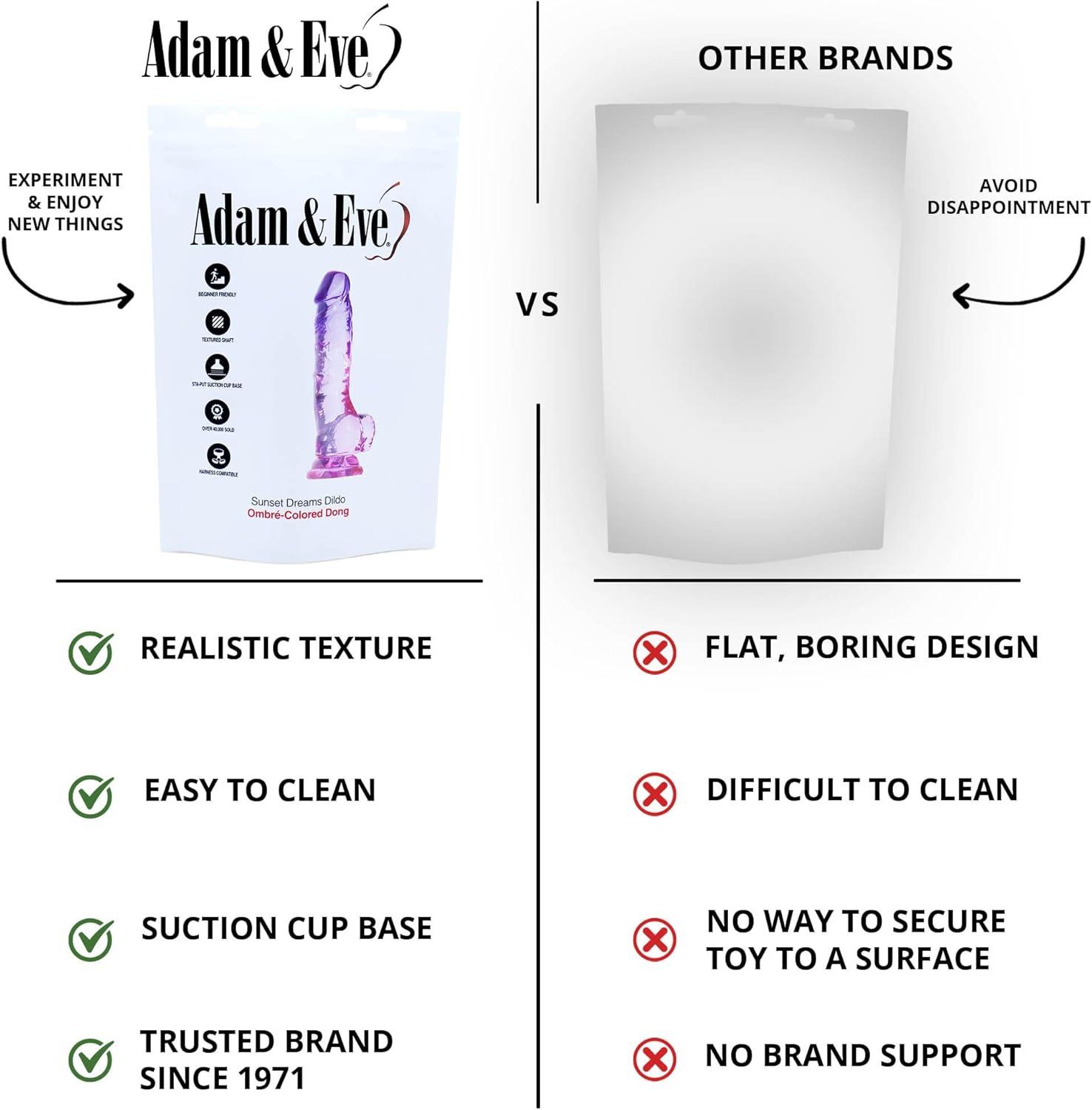 imageAdam ampamp Eve Cool Curve Jelly Dildo Realistic Curved Dildo with Suction Cup Base Soft and Flexible PVC for G Spot or P Spot Stimulation Strap On Harness Compatible 8 Inch Total Length Adult ToySunset Multicolor  75