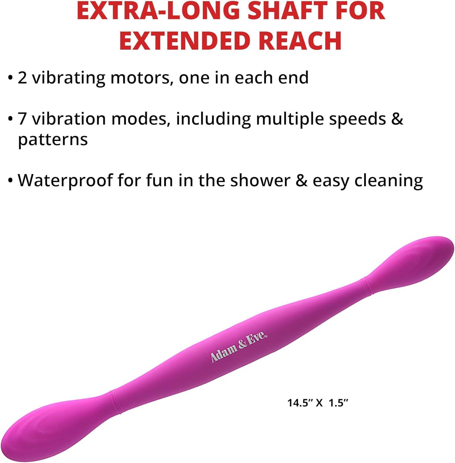 imageAdam ampamp Eve The Joystick Rechargeable Double Ended Wand Massager 145quot Purple