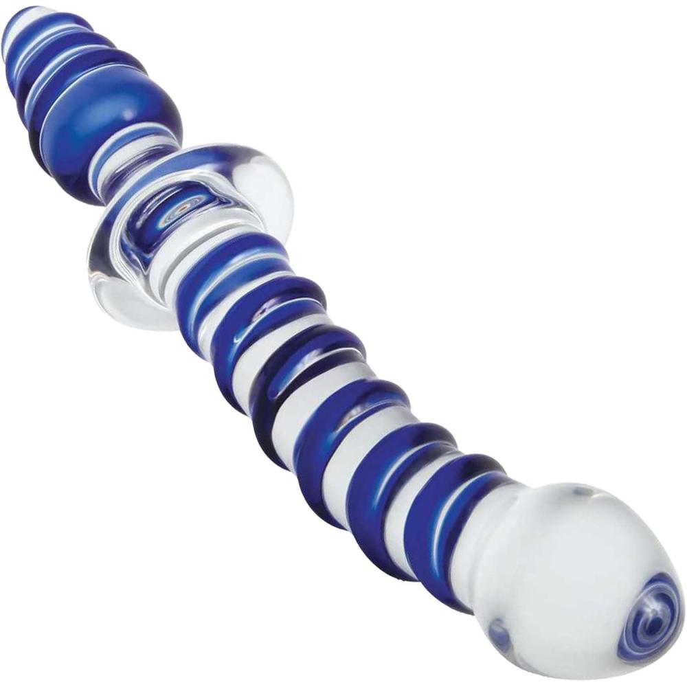 imageAdam ampamp Eve Cool Curve Jelly Dildo Realistic Curved Dildo with Suction Cup Base Soft and Flexible PVC for G Spot or P Spot Stimulation Strap On Harness Compatible 8 Inch Total Length Adult ToyBlue DildoButt Plug 875