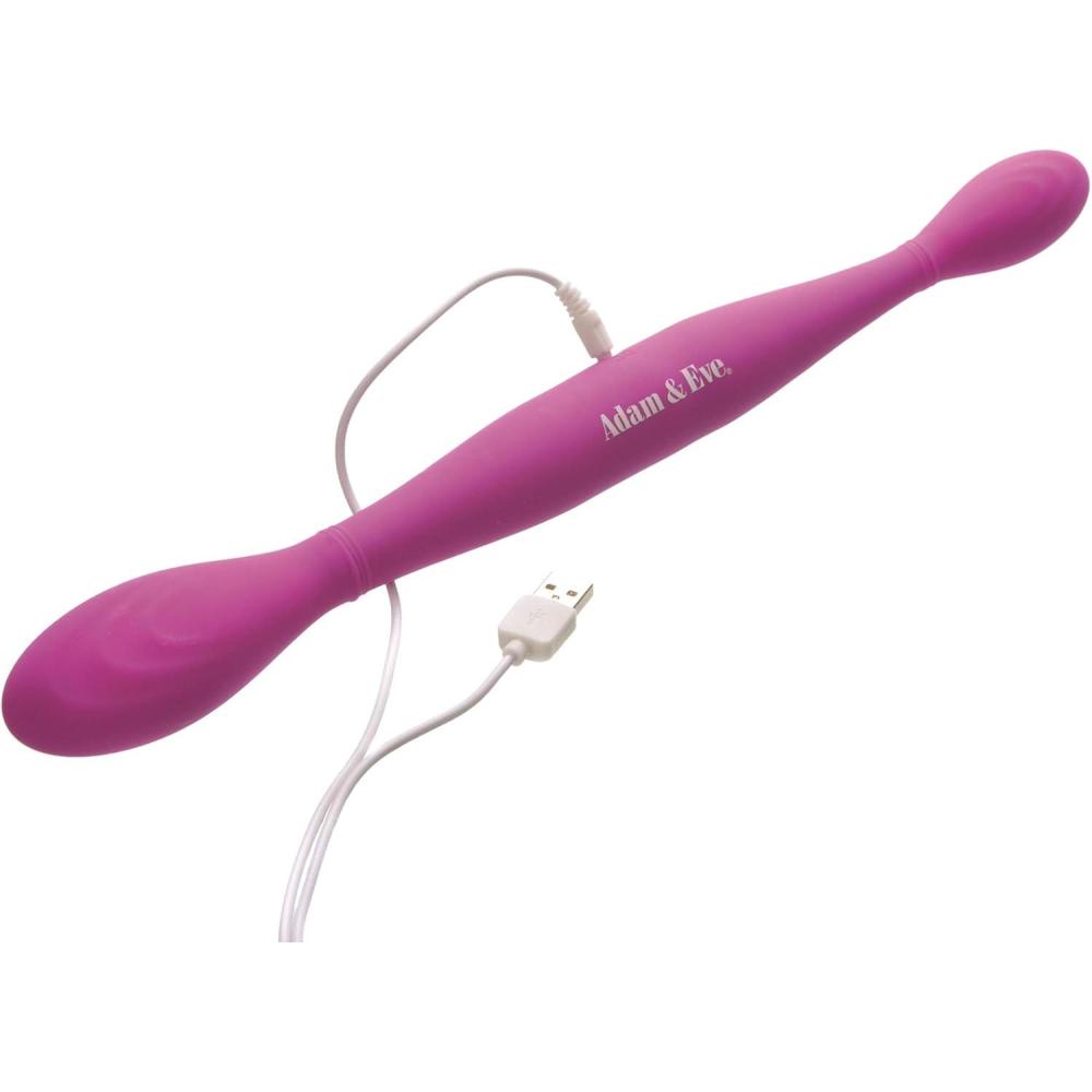 imageAdam ampamp Eve The Joystick Rechargeable Double Ended Wand Massager 145quot Purple