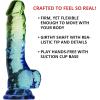 Adam & Eve Cool Curve Jelly Dildo, Realistic Curved Dildo with Suction Cup Base, Soft and Flexible PVC for G Spot or P Spot Stimulation, Strap On Harness Compatible, 8 Inch Total Length, Adult Toy(Seaside Multicolor – 7.5″)