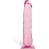 Adam & Eve Cool Curve Jelly Dildo, Realistic Curved Dildo with Suction Cup Base, Soft and Flexible PVC for G Spot or P Spot Stimulation, Strap On Harness Compatible, 8 Inch Total Length, Adult Toy(Pink – 8.25″)