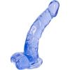 Adam & Eve Cool Curve Jelly Dildo, Realistic Curved Dildo with Suction Cup Base, Soft and Flexible PVC for G Spot or P Spot Stimulation, Strap On Harness Compatible, 8 Inch Total Length, Adult Toy(Blue Curve – 8″)