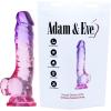 Adam & Eve Cool Curve Jelly Dildo, Realistic Curved Dildo with Suction Cup Base, Soft and Flexible PVC for G Spot or P Spot Stimulation, Strap On Harness Compatible, 8 Inch Total Length, Adult Toy(Sunset Multicolor – 7.5″)