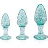 Adam & Eve Glitter Gem Butt Plug Set, 3 Piece Acrylic Anal Trainer Kit, Small Medium Large Plugs for Beginners & Advanced, Lightweight with Sparkling Gem Base, Body Safe, Waterproof, Easy Clean, Blue