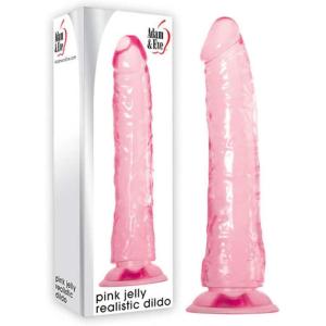 Adam & Eve Cool Curve Jelly Dildo, Realistic Curved Dildo with Suction Cup Base, Soft and Flexible PVC for G Spot or P Spot Stimulation, Strap On Harness Compatible, 8 Inch Total Length, Adult Toy(Pink – 8.25″)
