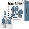 Adam & Eve Four Play Vibrator Set, 5 Piece Couples Kit with Rechargeable Vibrating Base, Rabbit Sleeve, Body Massager, Double Penis Ring, and Couples Stimulator, 10 Vibration Modes, Silicone and ABS