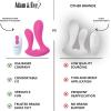 Adam & Eve Dual Entry Vibrator with Remote Control, Rechargeable Double Penetration Vibrator with 9 Speeds and Functions, Flexible Silicone Design, Waterproof, USB Magnetic Charging, Couples Play