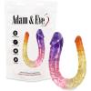 Adam & Eve Sunrise Dreams Double Dildo, Realistic Double Ended Dildo for Couples and Solo Play, Flexible Curved Shaft with Veins, Waterproof Anal Toys, 11 Inch Adult Sex Toys & Games