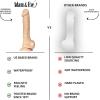 Adam & Eve Adam’s True Feel XL Realistic Dildo, 10 Inch Dual Density Dildo with Suction Cup Base, Soft Outer Skin with Firm Core, Lifelike Feel, Strap On Compatible, Waterproof Adult Sex Toy for Women(White)