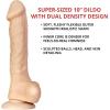 Adam & Eve Adam’s True Feel XL Realistic Dildo, 10 Inch Dual Density Dildo with Suction Cup Base, Soft Outer Skin with Firm Core, Lifelike Feel, Strap On Compatible, Waterproof Adult Sex Toy for Women(White)