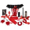 Adam and Eve Deluxe Red Hot Sex Kit, Couples Sex Toys Set with 13 Pcs, Bondage and Sex Toys for Games, BDSM Kit and Sex Toy Kit with Vibrators, Handcuffs, Rope, Nipple Clamps, Foreplay Accessories