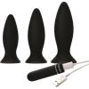 Adam & Eve Rechargeable Vibrating Anal Trainer Kit, 3 Piece Silicone Butt Plug Set, Small Medium Large Plugs for Beginners and Advanced, 9 Function Waterproof Anal Toy, USB Rechargeable Bullet Vibe