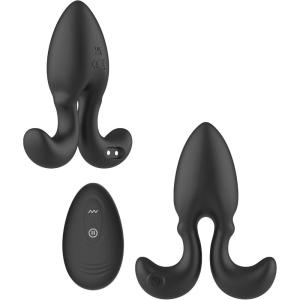 Adam & Eve Omega Vibrating Plug, Rechargeable Anal Plug with Remote Control, 10 Vibration Modes, Waterproof Liquid Silicone, Tapered Tip for Easy Insertion, USB Rechargeable Adult Toy for Couples