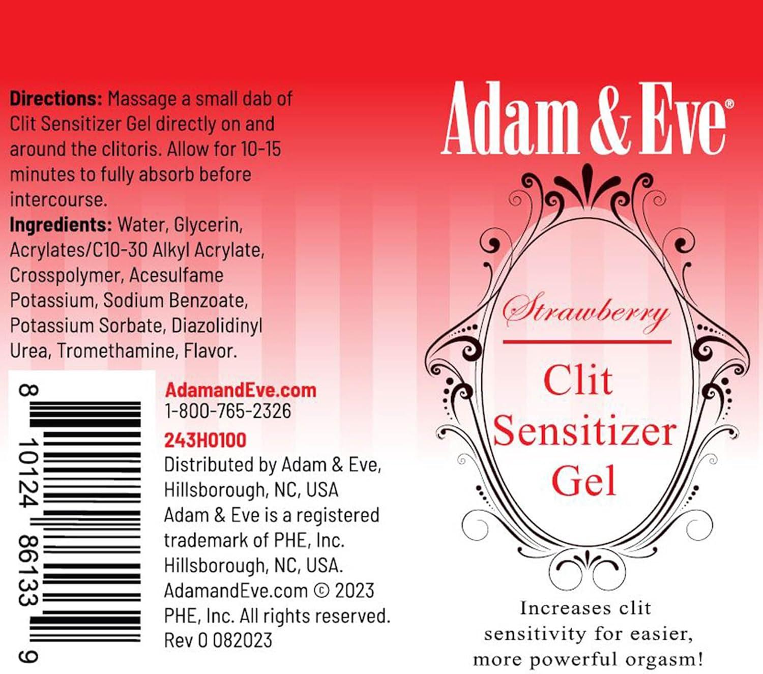 imageAdam and Eve Strawberry Clit Sensitizer Gel Tingling Gel for Increased Clitoral Sensitivity and Intense Orgasms Flavored Lickable Formula Enhances Stimulation Great for Solo Play and Foreplay 1 oz