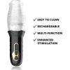 Adam’s Gawk Gawk Rotating & Vibrating Masturbator 10 Vibration Modes 5 Spinning Settings TPE Sleeve with Stimulating Textures Rechargeable Male Masturbator for Shaft Stimulation and Ultimate Pleasure