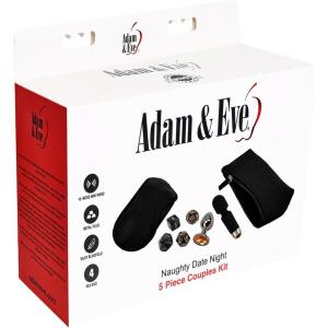 Adam and Eve Naughty Date Night Kit, Couples Sex Toy Set with Rechargeable Mini Wand, Metal Plug, Foreplay Dice, Sex Position Dice, Blindfold and Storage Case for Romantic Adult Bedroom Games